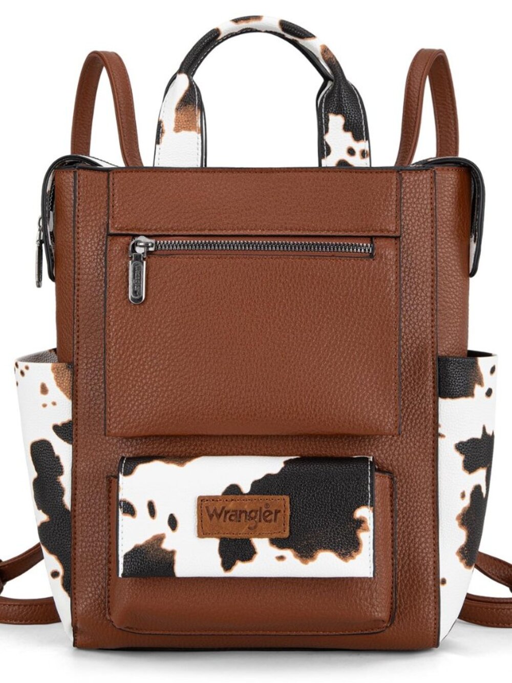 Wrangler Cow Print Backpack Purse for Women Vegan Leather Ladies Convertible